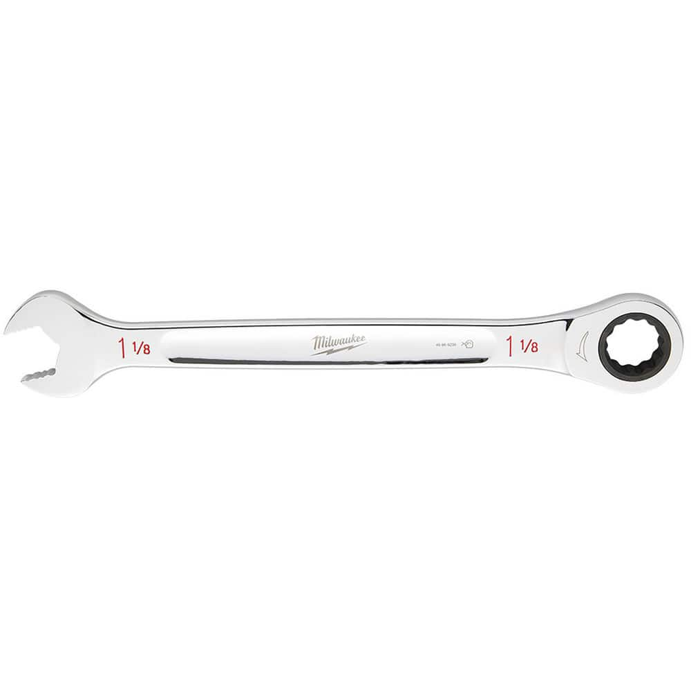 Combination Wrench: 1.125'' Head Size 15.47'' OAL, Steel, Chrome-Plated