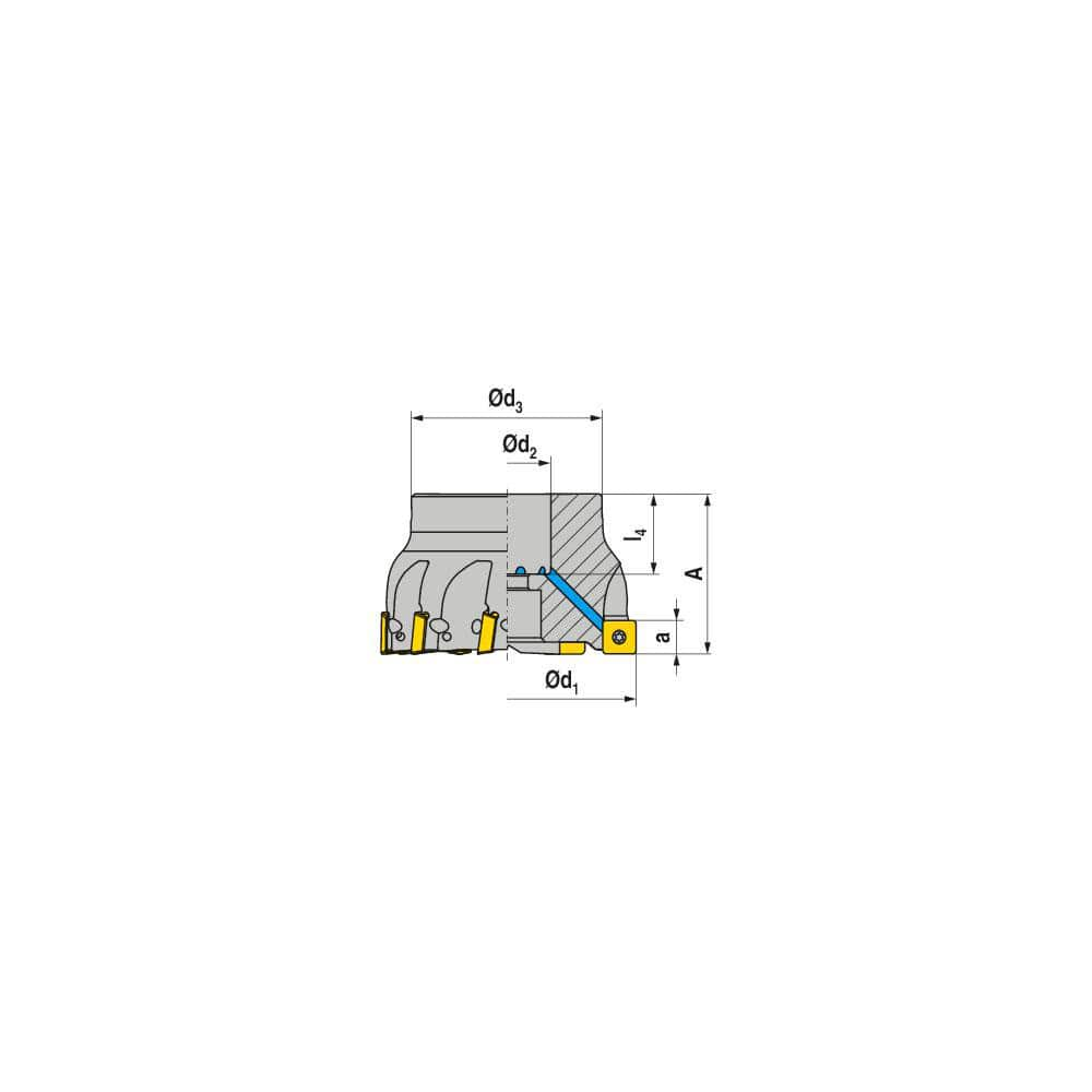 Indexable Square-Shoulder Face Mill:  A490.50.R.05-12,  22.0000″ Arbor Hole Dia, Uses  5,  SD.. 1205.. Inserts,  Through Coolant,  Series  A490-12