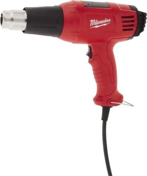 Milwaukee Tool - 140 to 1,040°F Heat Setting, 14.8 CFM Air Flow, Heat Gun - 120 Volts, 11.6 Amps, 1,400 Watts, 10.13' Cord Length - Americas Industrial Supply