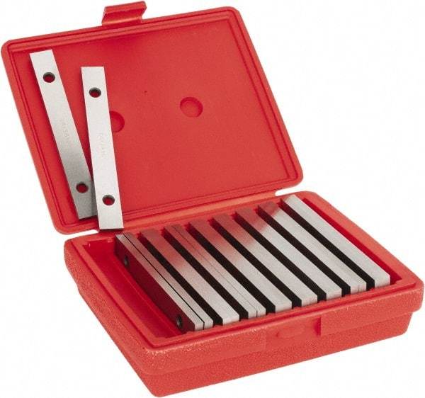 Value Collection - 18 Piece, 6 Inch Long Tool Steel Parallel Set - 3/4 to 1-3/4 Inch High, 1/4 to 1/4 Inch Thick, 52-58 RC Hardness, Sold as 9 Pair - Americas Industrial Supply