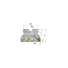 Indexable Square-Shoulder Face Mill:  A211.63.R.04-15,  22.0000″ Arbor Hole Dia, Uses  4,  XD.T 1505 Inserts,  Through Coolant,  Series  A211-15