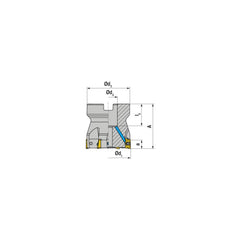 Indexable Square-Shoulder Face Mill:  A211.40.R.08-07,  16.0000″ Arbor Hole Dia, Uses  8,  XD.T 0703 Inserts,  Through Coolant,  Series  A211-07