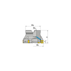 Indexable Square-Shoulder Face Mill:  A491.40.R.03-09,  16.0000″ Arbor Hole Dia, Uses  3,  SNHU 09T3 Inserts,  Through Coolant,  Series  A491-09