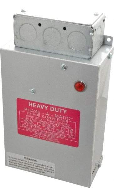 Made in USA - 1 to 3 hp Static Phase Converter - Americas Industrial Supply