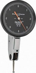 TESA Brown & Sharpe - 0.008 Inch Range, 0 Inch Dial Graduation, Horizontal Dial Test Indicator - 1-1/2 Inch Black Dial, 0-4-0 Dial Reading - Americas Industrial Supply