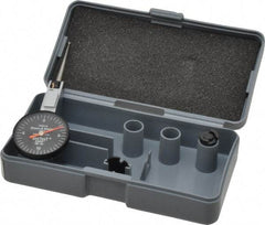 TESA Brown & Sharpe - 0.02 Inch Range, 0.0005 Inch Dial Graduation, Horizontal Dial Test Indicator - 1 Inch Black Dial, 0-10-0 Dial Reading - Americas Industrial Supply