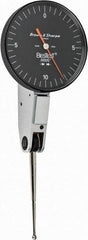 TESA Brown & Sharpe - 0.02 Inch Range, 0.0005 Inch Dial Graduation, Horizontal Dial Test Indicator - 1-1/2 Inch Black Dial, 0-10-0 Dial Reading - Americas Industrial Supply