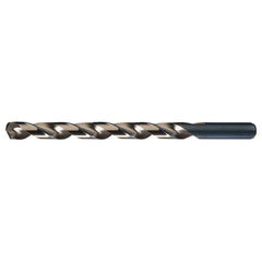 11.50mm RHS / RHC HSS-CO 8% (M42) 135 Degree Split Point Cobalt Heavy Duty Taper Length Drill - Straw / Gold Oxide - Exact Industrial Supply
