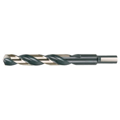1/2 RHS / RHC HSS 135 Degree Split Point Heavy Duty Mechanics Length Drill - Black & Gold - Exact Industrial Supply