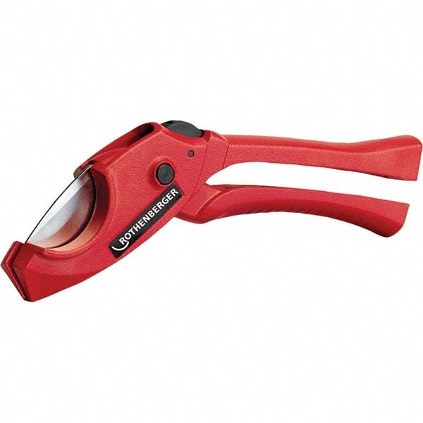 Rothenberger - 1-1/4" Pipe Capacity, Tube & Pipe Cutter - Cuts Plastic, PVC, CPVC, 7" OAL - Americas Industrial Supply