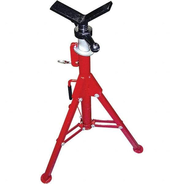 Rothenberger - 1/2" to 8" Pipe Capacity, Portable Folding Vee-Head Stand - 27" to 50" High, 2,500 Lb Capacity - Americas Industrial Supply