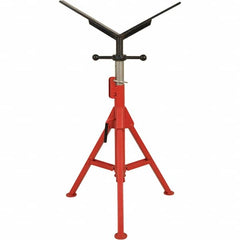 Rothenberger - 1/2" to 16" Pipe Capacity, Portable Folding Vee-Head Stand - 27" to 50" High, 2,500 Lb Capacity - Americas Industrial Supply