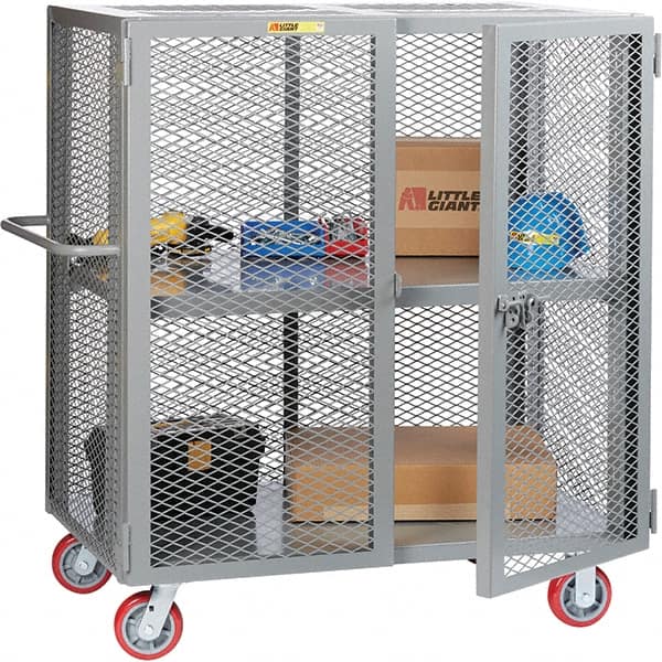 Little Giant - Lockers Type: Heavy Duty Mesh Security Cabinet Number of Tiers: 2 - Americas Industrial Supply
