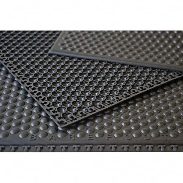 Barefoot - 3' Long x 3' Wide, Dry Environment, Anti-Fatigue Matting - Black, EPDM Rubber with EPDM Rubber Base - Americas Industrial Supply