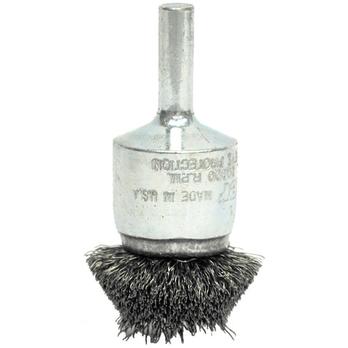 ‎1-1/2″ Circular Flared Crimped Wire End Brush, .006″ Stainless Steel Fill - Americas Industrial Supply