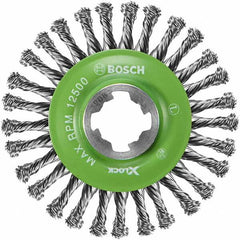 Bosch - 4-1/2" OD, 5/8" Arbor Hole, Knotted Stainless Steel Wheel Brush - Americas Industrial Supply