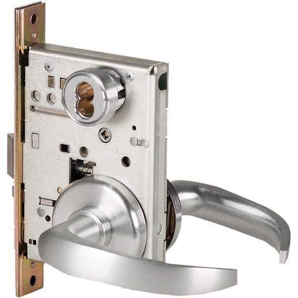 Dormitory Lever Lockset for 1-3/4″ Thick Doors 6 or 7 Pin Best & Compatible, 2-3/4″ Backset, Satin Chrome\xB6Antimicrobial Coated Finish