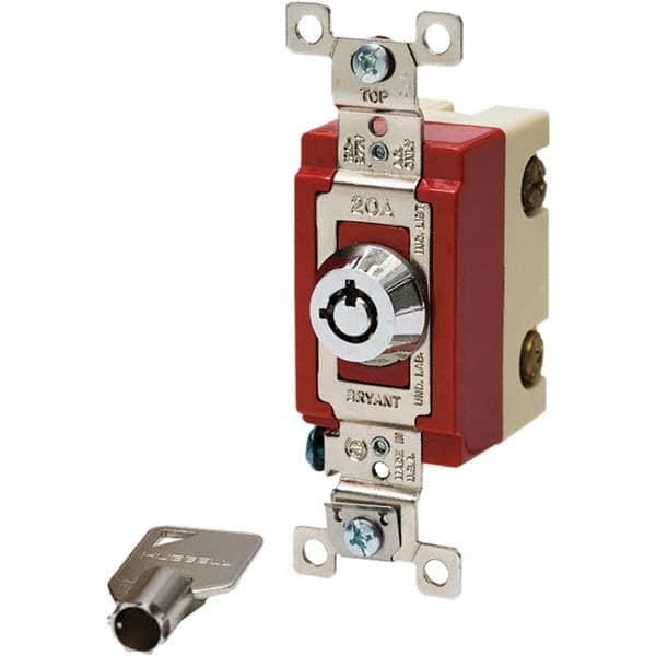 Bryant Electric - Key Switches Switch Type: 4 Tumbler Switch Sequence: On-Off - Americas Industrial Supply