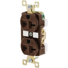 Straight Blade Receptacles; Receptacle Type: Duplex Receptacle; Grade: Industrial; NEMA Configuration: 6-15R; Amperage: 15 A; Voltage: 250 V; Wiring Method: Back & Side; Flange Style: No; Number Of Phases: 1; Number Of Wires: 3; Number Of Poles: 2; Mount