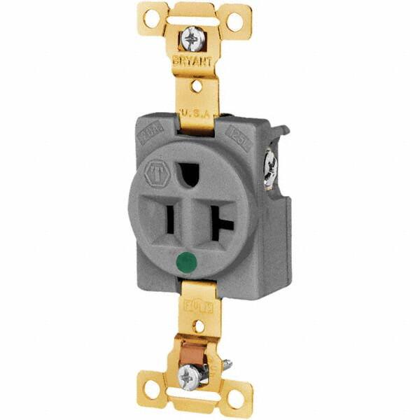 Bryant Electric - Straight Blade Receptacles Receptacle Type: Single Receptacle Grade: Hospital - Americas Industrial Supply