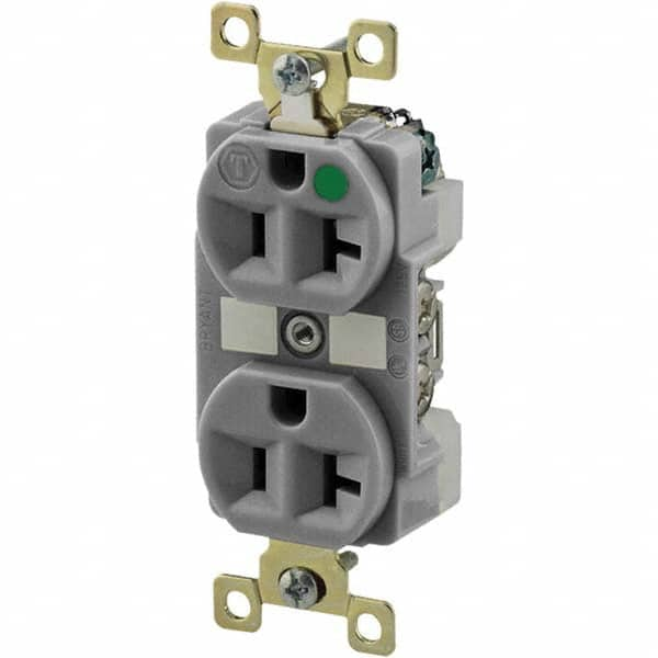 Bryant Electric - Straight Blade Receptacles Receptacle Type: Duplex Receptacle Grade: Hospital - Americas Industrial Supply