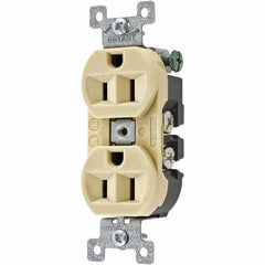 Straight Blade Receptacles; Receptacle Type: Duplex Receptacle; Grade: Specification; NEMA Configuration: 5-15R; Amperage: 15 A; Voltage: 125 V; Wiring Method: Back & Side; Flange Style: No; Number Of Phases: 1; Number Of Wires: 3; Number Of Poles: 2; Mou
