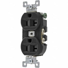 Straight Blade Receptacles; Receptacle Type: Duplex Receptacle; Grade: Specification; NEMA Configuration: 5-20R; Amperage: 20 A; Voltage: 125 V; Wiring Method: Back & Side; Flange Style: No; Number Of Phases: 1; Number Of Wires: 3; Number Of Poles: 2; Mou