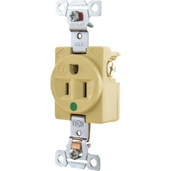 Bryant Electric - Straight Blade Receptacles Receptacle Type: Single Receptacle Grade: Hospital - Americas Industrial Supply