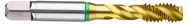 M4x0.70 6H 3-Flute Cobalt Green Ring Semi-Bottoming 40 degree Spiral Flute Tap-TiN - Americas Industrial Supply