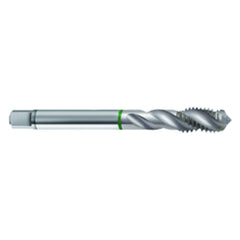 ‎M6 × 1.0 3FL 6H Cobalt Spiral Flute Semi-Bott Green Ring Tap-Bright-40 Degree Helix - Americas Industrial Supply