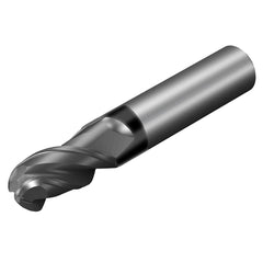 Sandvik Coromant - 3.96mm Diam, 11.13mm LOC, 3 Flute Solid Carbide Ball End Mill - Exact Industrial Supply