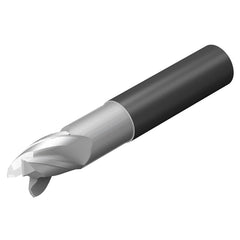Square End Mill: 1/4'' Dia, 3/8'' LOC, 1/4'' Shank Dia, 3'' OAL, 3 Flutes, Solid Carbide Single End, ZrN Finish, 35 ° Variable Helix, Centercutting, RH Cut, RH Flute, Series CoroMill Dura