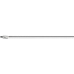 PFERD - SH-2L6, 5/16" Cut Diam, 1/4" Shank Diam, Carbide Diamond Cut Flame Burr - Exact Industrial Supply