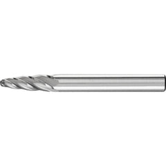 PFERD - SF-1, 1/4" Cut Diam, 1/4" Shank Diam, Carbide Aluma Cut End Cut Tree with Radius End Burr - Exact Industrial Supply