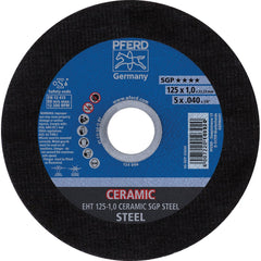 PFERD - Cutoff Wheels; Tool Compatibility: Angle Grinder ; Wheel Diameter (Inch): 5 ; Wheel Thickness (Inch): 0.0400 ; Abrasive Material: Ceramic Oxide ; Maximum RPM: 12200.000 ; Grit: 46 - Exact Industrial Supply