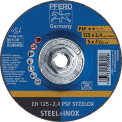 PFERD - Depressed-Center Wheels; Hole Thread Size: 5/8-11 ; Connector Type: Arbor ; Wheel Type Number: Type 27 ; Abrasive Material: Aluminum Oxide ; Maximum RPM: 12200.000 ; Grit: 46 - Exact Industrial Supply