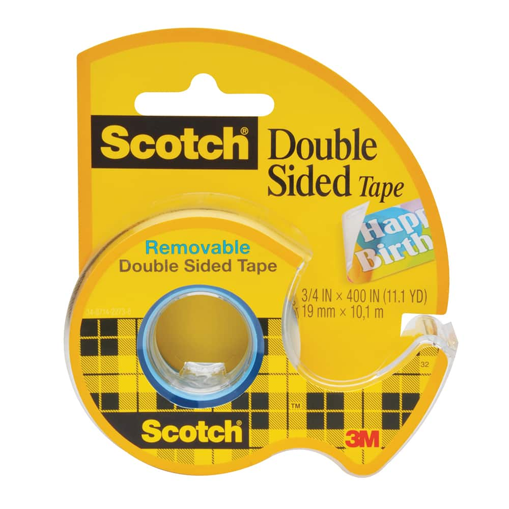 3M - Double Sided Tape; Material Family: Plastic ; Length Range: 6 yd. - Exact Industrial Supply