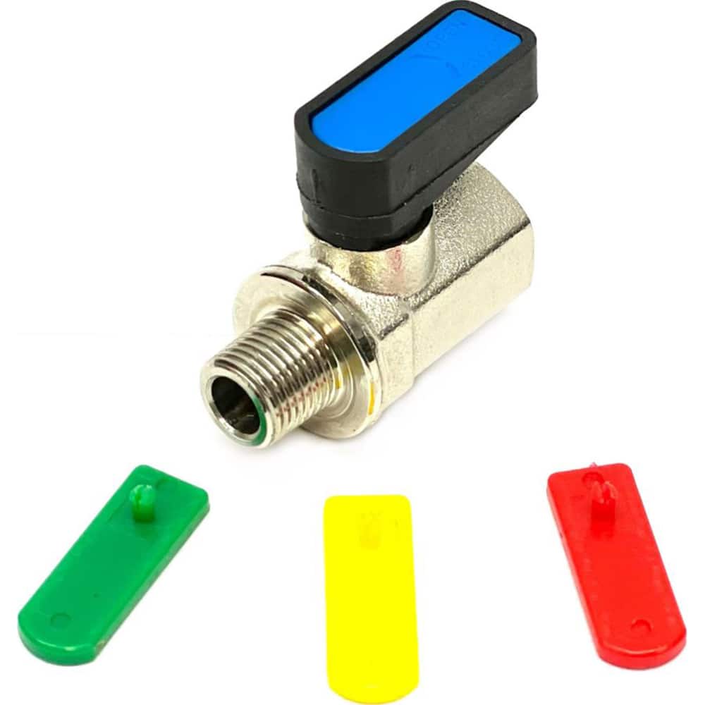 Miniature Manual Ball Valve: 1/4″ Pipe, Full Port, Brass 2-Way Flow & In-Line, MNPT x FNPT, 250 psi WOG