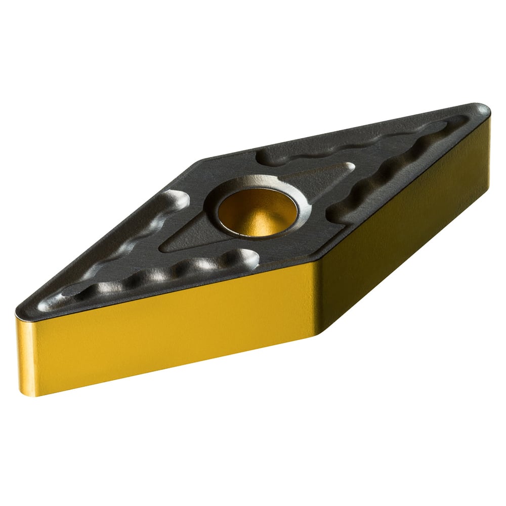 VNMG331-QM 4425 Carbide Turning Insert Al2O3/TiN/TiCN Finish, Neutral, 3/8″ Inscribed Circle, 0.0156″ Corner Radius, 3/16″ Thick, 35° Trigon
