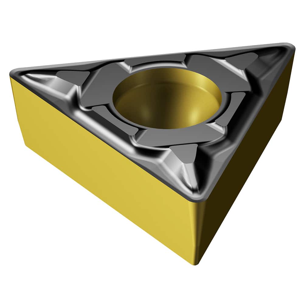 TCMT32.51-PF 4415 Carbide Turning Insert Al2O3/TiN/TiCN Finish, Neutral, 3/8″ Inscribed Circle, 0.0156″ Corner Radius, 5/32″ Thick, 60° Trigon