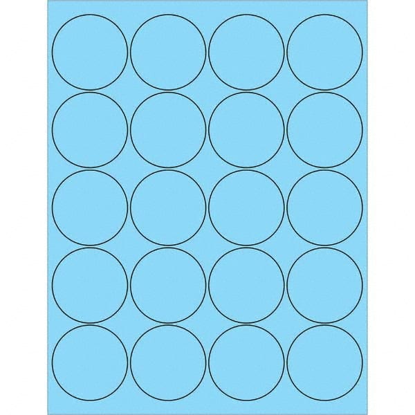 Tape Logic - Pack of (20), 100 Sheet 2" x 2" Pastel Blue Permanent Acrylic Laser Labels - Americas Industrial Supply