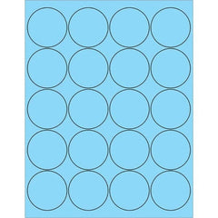 Tape Logic - Pack of (20), 100 Sheet 2" x 2" Pastel Blue Permanent Acrylic Laser Labels - Americas Industrial Supply