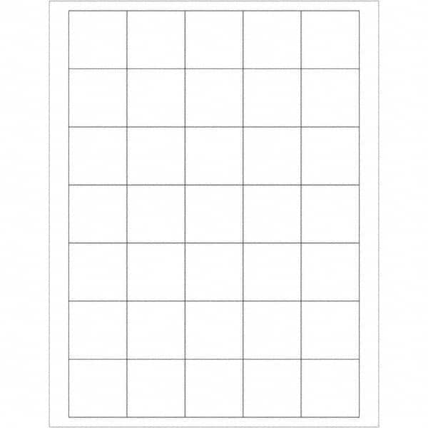 Tape Logic - Pack of (35), 100 Sheet 1-1/2" x 1-1/2" White Removable Acrylic Laser Labels - Americas Industrial Supply