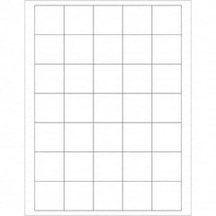 Tape Logic - Pack of (35), 100 Sheet 1-1/2" x 1-1/2" White Removable Acrylic Laser Labels - Americas Industrial Supply