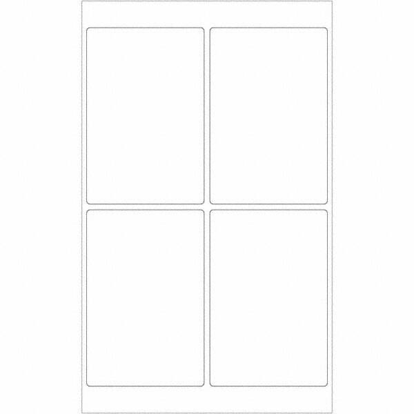 Tape Logic - Pack of (4), 100 Sheet Pieces of 4" x 6", White Permanent Acrylic Laser Labels - Americas Industrial Supply