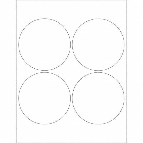 Tape Logic - Pack of (4), 100 Sheet 4" x 4" Glossy White Permanent Acrylic Laser Labels - Americas Industrial Supply