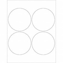 Tape Logic - Pack of (4), 100 Sheet 4" x 4" Glossy White Permanent Acrylic Laser Labels - Americas Industrial Supply