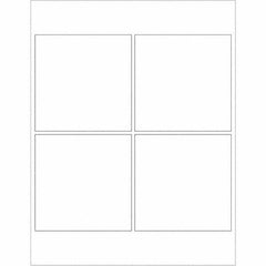 Tape Logic - Pack of (4), 100 Sheet 4" x 4" White Polyester Weatherproof Labels - Americas Industrial Supply