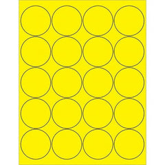 Tape Logic - Pack of (20), 100 Sheet 2" x 2" Fluorescent Yellow Permanent Acrylic Laser Labels - Americas Industrial Supply