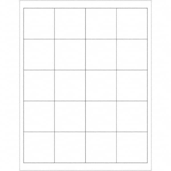 Tape Logic - Pack of (12), 100 Sheet 2" x 2" White Removable Acrylic Laser Labels - Americas Industrial Supply